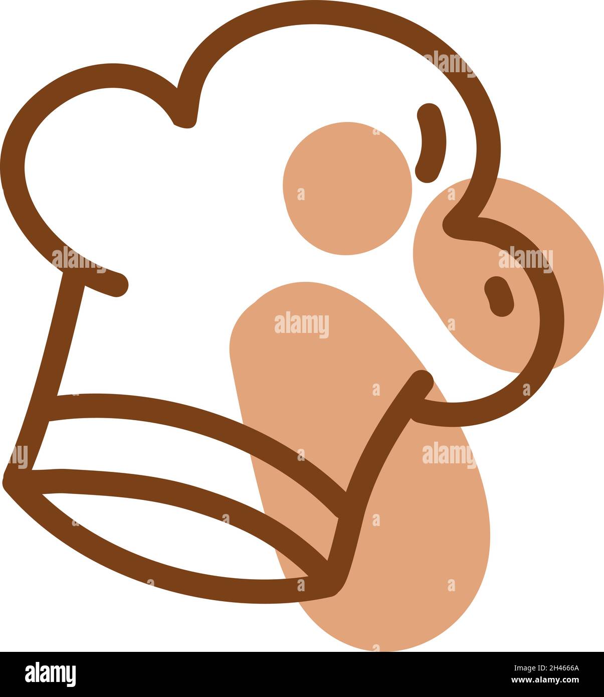 Chefs weißer Hut, Illustration, Vektor, auf weißem Hintergrund. Stock Vektor