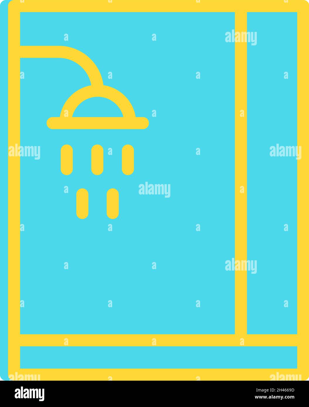 Blaue Dusche, Illustration, Vektor, auf weißem Hintergrund. Stock Vektor Blaue Dusche, Illustration, Vektor, auf weißem Hintergrund. Stock Vektor