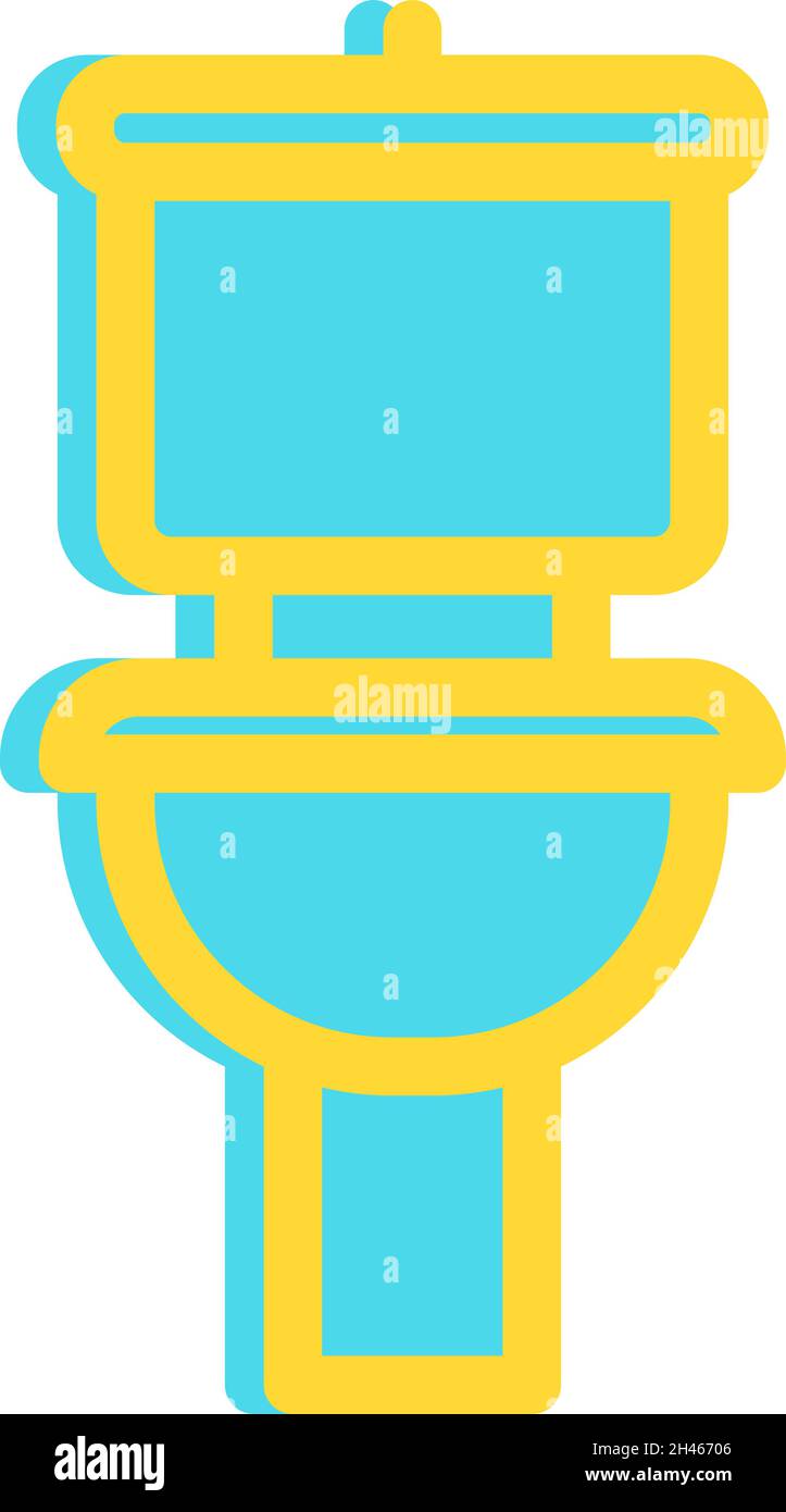 Toilette im Badezimmer, Illustration, Vektor, auf weißem Hintergrund. Stock Vektor