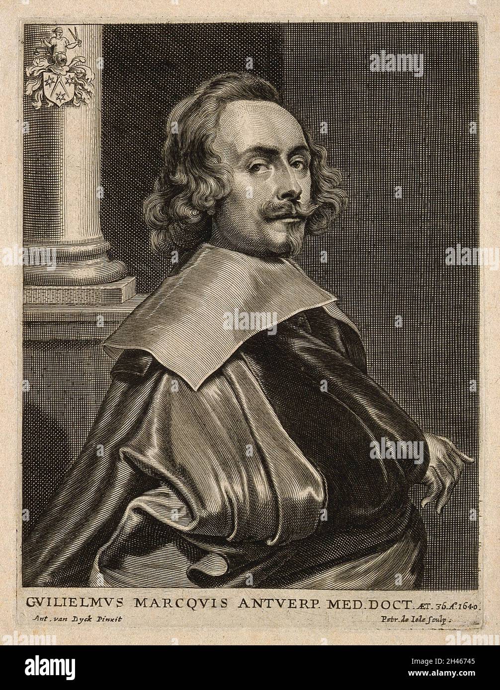 Willem Marquis. Linienstich von P. de Jode nach A. van Dyck. Stockfoto