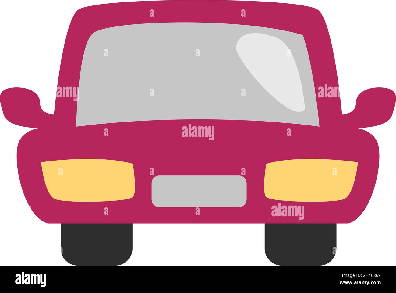 Dunkelrosa Auto, Illustration, Vektor, auf weißem Hintergrund. Stock Vektor