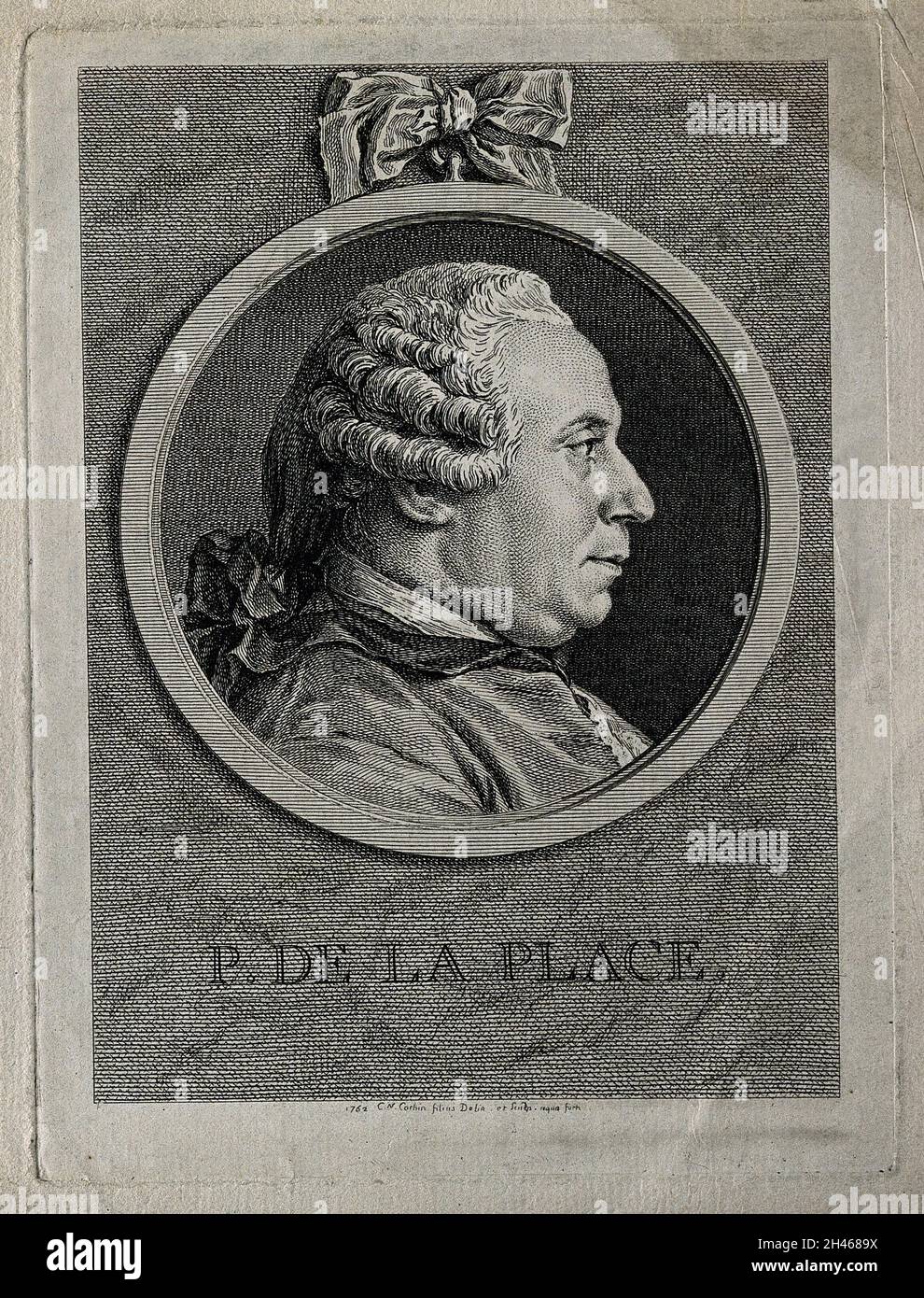 Pierre Simon, Marquis de Laplace. Radierung von C. N. Cochin, le jeune, 1762, nach sich selbst. Stockfoto