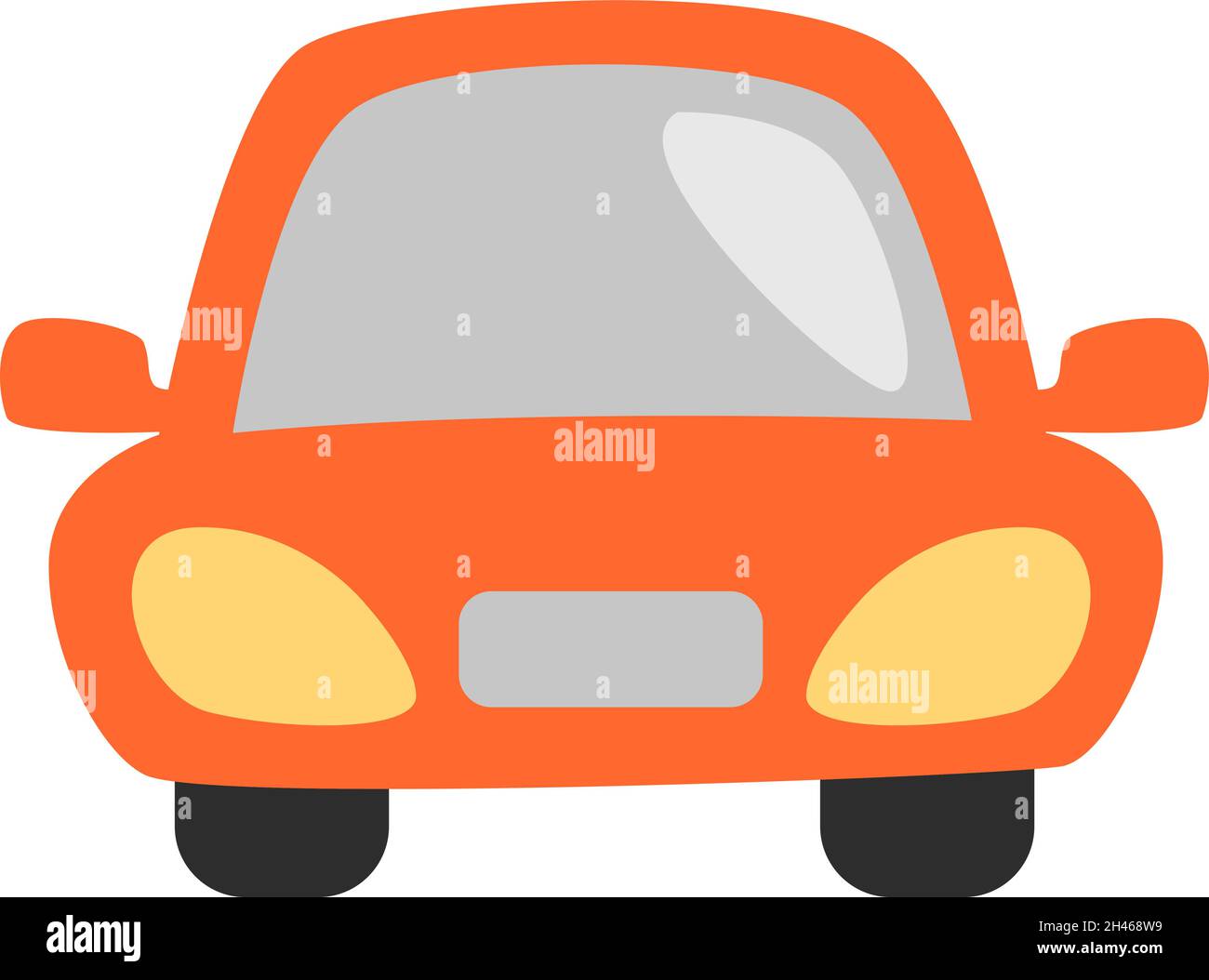 Helles orangefarbenes Auto, Illustration, Vektor, auf weißem Hintergrund. Stock Vektor