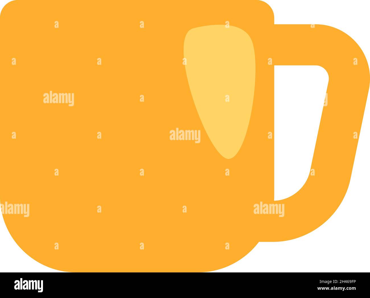 Gelbe Tasse, Illustration, Vektor, auf weißem Hintergrund. Stock Vektor