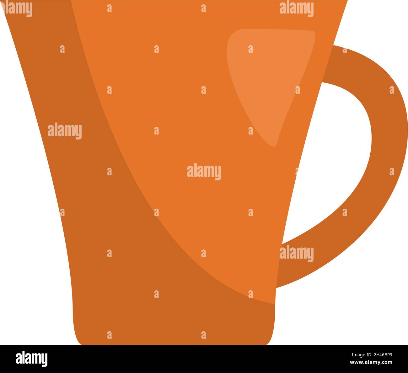 Orangefarbener Becher, Illustration, Vektor, auf weißem Hintergrund. Stock Vektor
