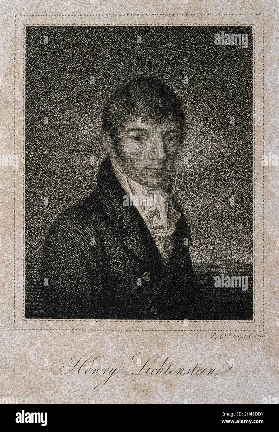 Martin Heinrich Karl Lichtenstein. Kupferstich von R. Cooper, 1812. Stockfoto