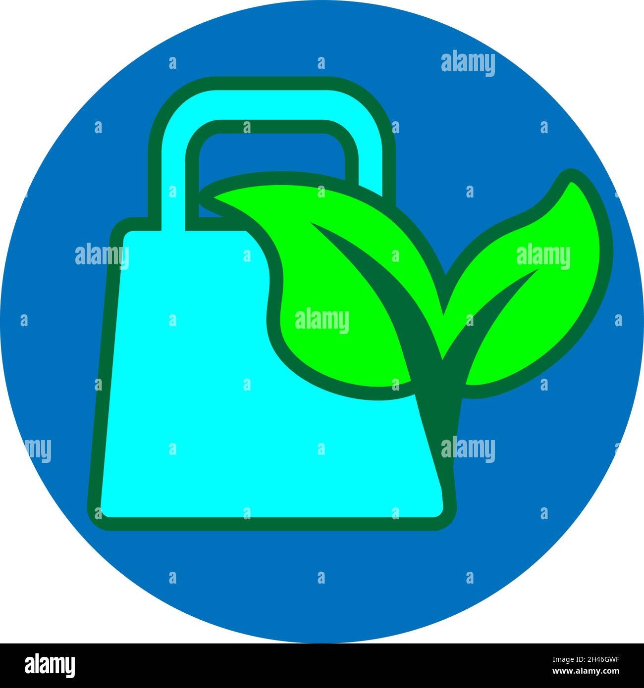 Ökologie Tasche, Illustration, Vektor, auf weißem Hintergrund. Stock Vektor