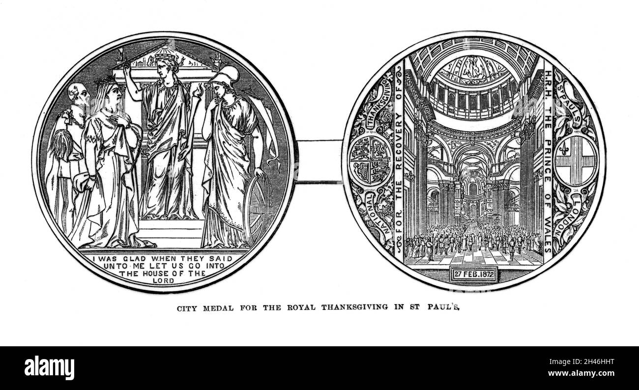 Die Genesung des Prinzen von Wales von Typhus Fever, 27/02/1872 Stockfoto