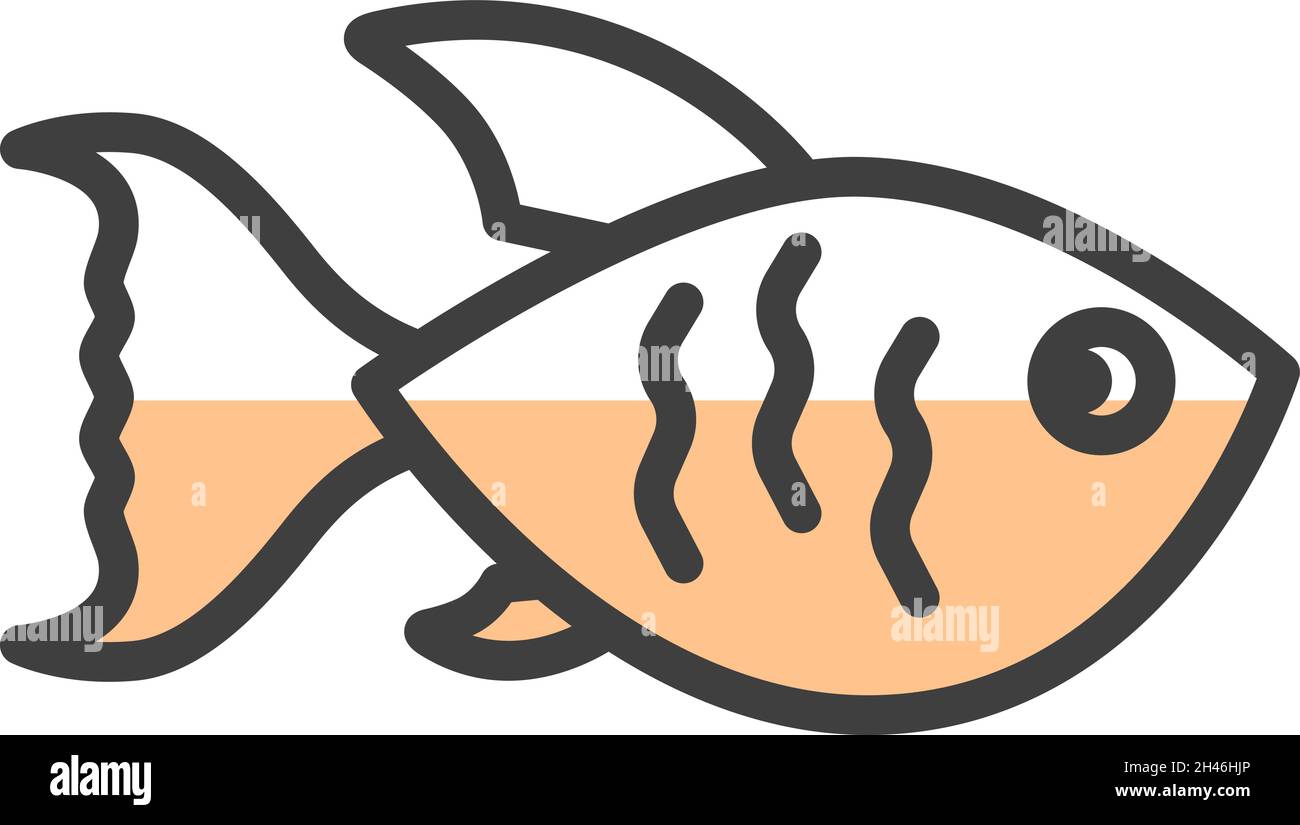 Oranger Seefisch, Illustration, Vektor, auf weißem Hintergrund. Stock Vektor