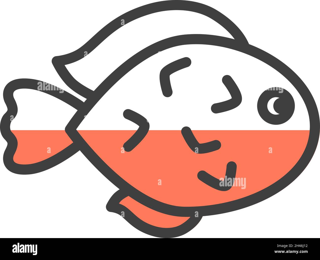 Roter Seefisch, Illustration, Vektor, auf weißem Hintergrund. Stock Vektor