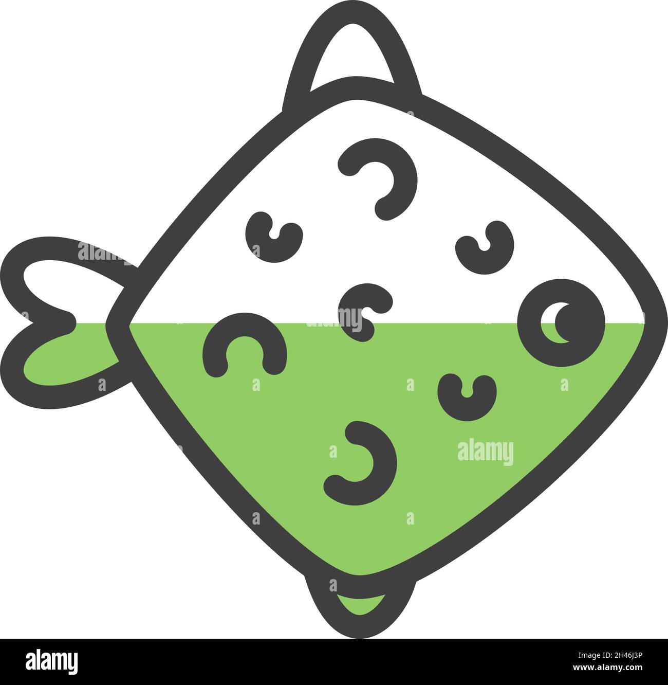 Fetter hellgrüner Fisch, Illustration, Vektor, auf weißem Hintergrund. Stock Vektor