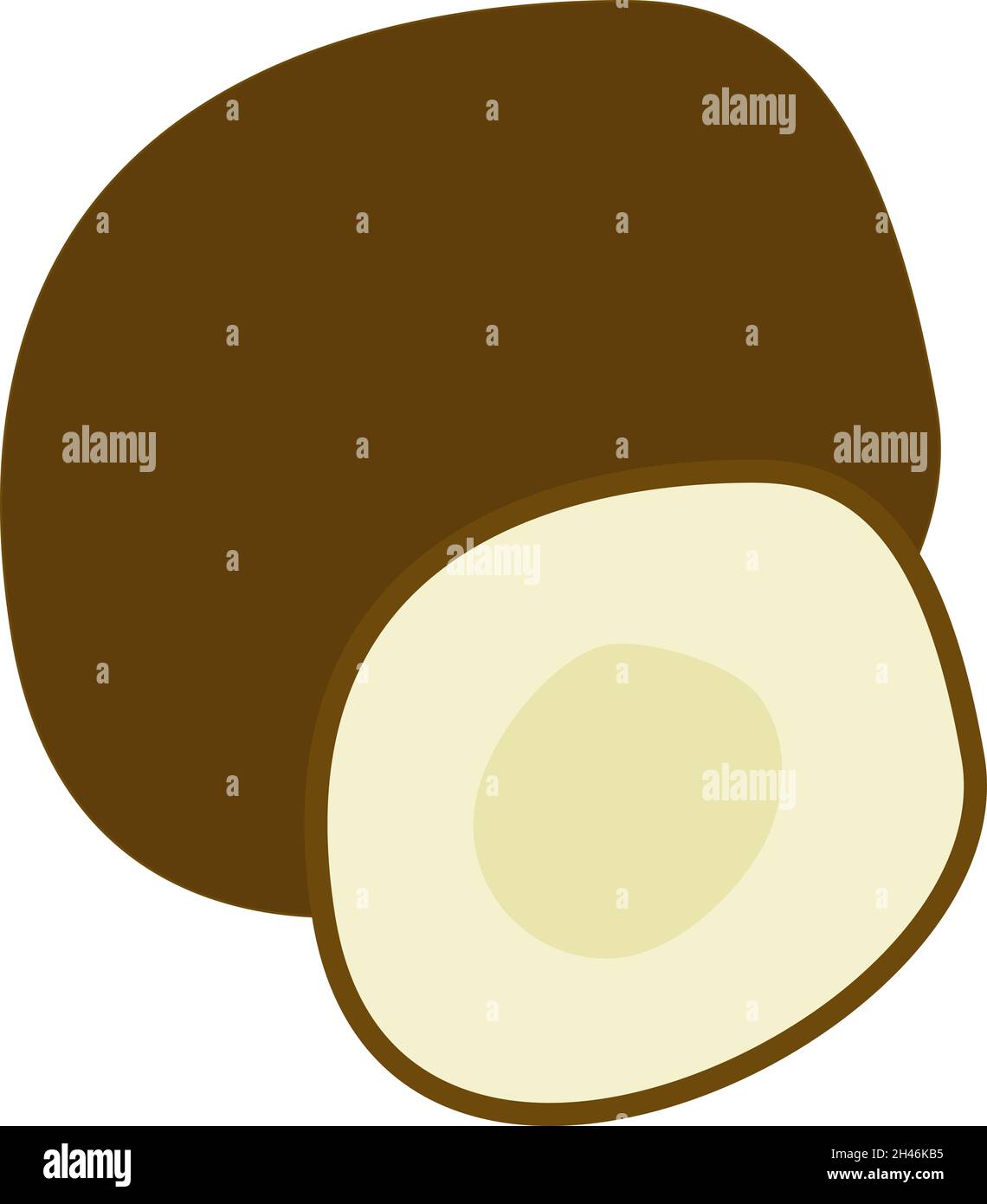 Süße Kokosnuss, Illustration, Vektor, auf weißem Hintergrund. Stock Vektor