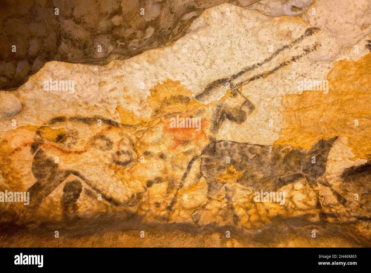 FRANKREICH, MONTIGNAC - LASCAUX, DORDOGNE (24): NENNEN SIE LASCAUX 4 AM 12. OKTOBER 2016. FOTOTOUR DURCH DAS INTEGRALE FAKSIMILE: DIE HALLE O Stockfoto