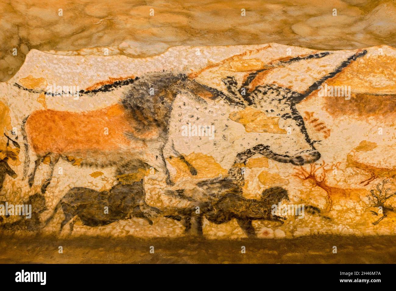 FRANKREICH, MONTIGNAC - LASCAUX, DORDOGNE (24): NENNEN SIE LASCAUX 4 AM 12. OKTOBER 2016. FOTOTOUR DURCH DAS INTEGRALE FAKSIMILE: DIE HALLE O Stockfoto