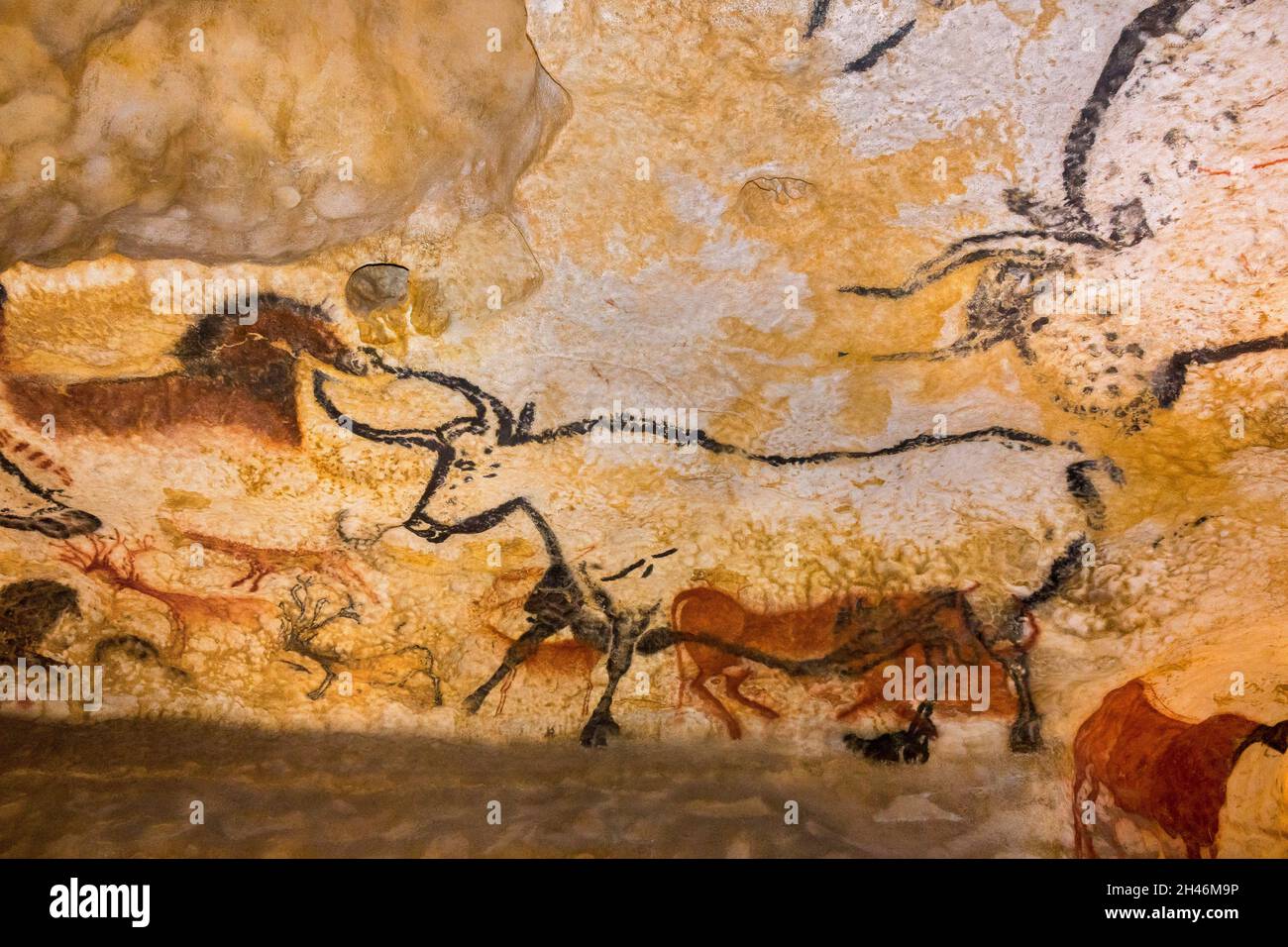 FRANKREICH, MONTIGNAC - LASCAUX, DORDOGNE (24): NENNEN SIE LASCAUX 4 AM 12. OKTOBER 2016. FOTOTOUR DURCH DAS INTEGRALE FAKSIMILE: DIE HALLE O Stockfoto
