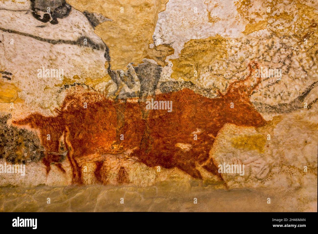 FRANKREICH, MONTIGNAC - LASCAUX, DORDOGNE (24): NENNEN SIE LASCAUX 4 AM 12. OKTOBER 2016. FOTOTOUR DURCH DAS INTEGRALE FAKSIMILE: DIE HALLE O Stockfoto