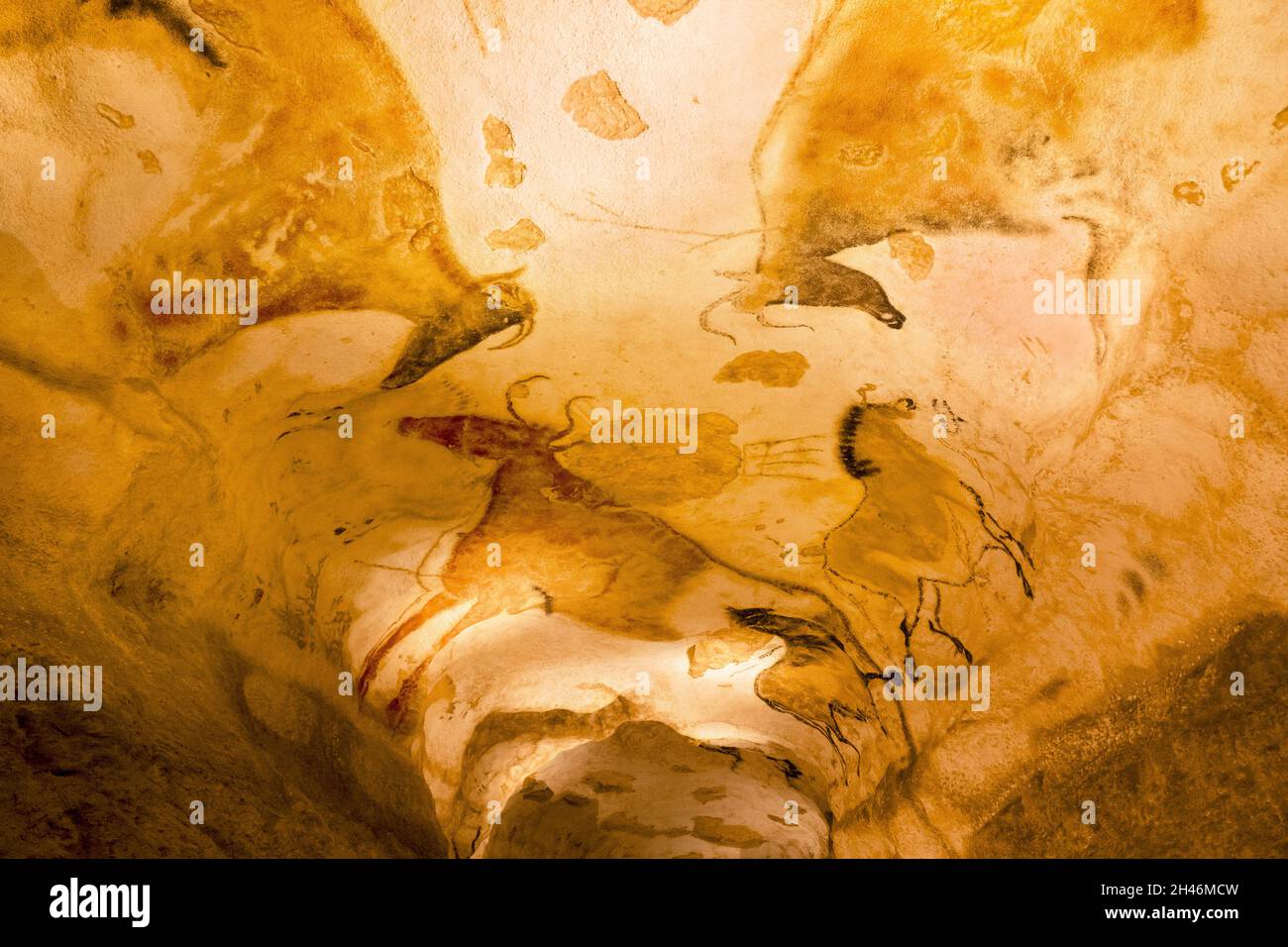 FRANKREICH, MONTIGNAC - LASCAUX, DORDOGNE (24): NENNEN SIE LASCAUX 4 12. OKTOBER 2016. FOTOTOUR DURCH DAS INTEGRALE FAKSIMILE : DER AXIALE TAUCHGANG Stockfoto