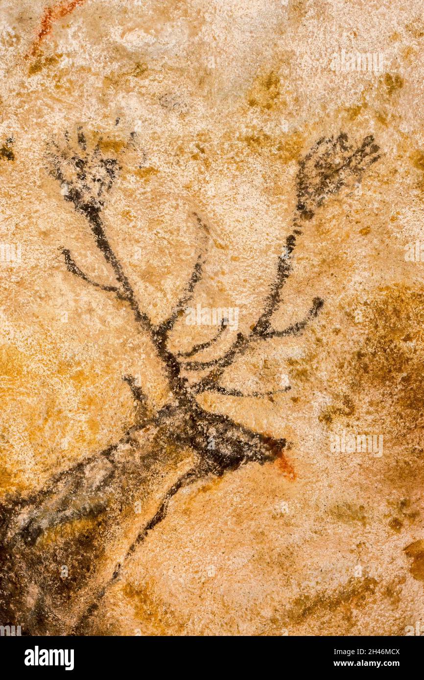 FRANKREICH. MONTIGNAC - LASCAUX, DORDOGNE (24): NENNEN SIE DEN ORT LASCAUX 4 AM 12. OKTOBER 2016. FOTOTOUR DURCH DAS INTEGRIERTE FAKSIMILE : DER SAAL Stockfoto