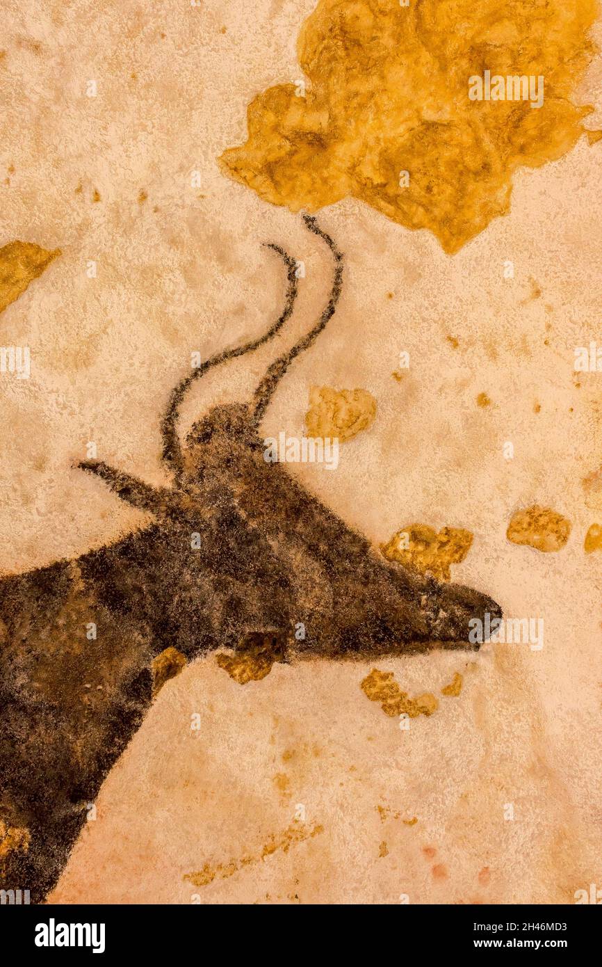 FRANKREICH, MONTIGNAC - LASCAUX, DORDOGNE (24): NENNEN SIE LASCAUX 4 12. OKTOBER 2016. FOTOTOUR DURCH DAS INTEGRALE FAKSIMILE : DER AXIALE TAUCHGANG Stockfoto