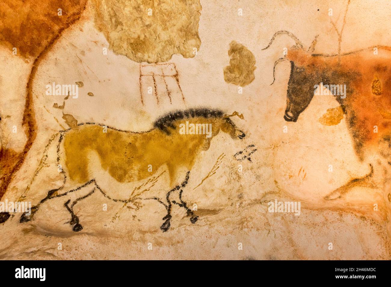 FRANKREICH, MONTIGNAC - LASCAUX, DORDOGNE (24): NENNEN SIE LASCAUX 4 12. OKTOBER 2016. FOTOTOUR DURCH DAS INTEGRALE FAKSIMILE : DER AXIALE TAUCHGANG Stockfoto