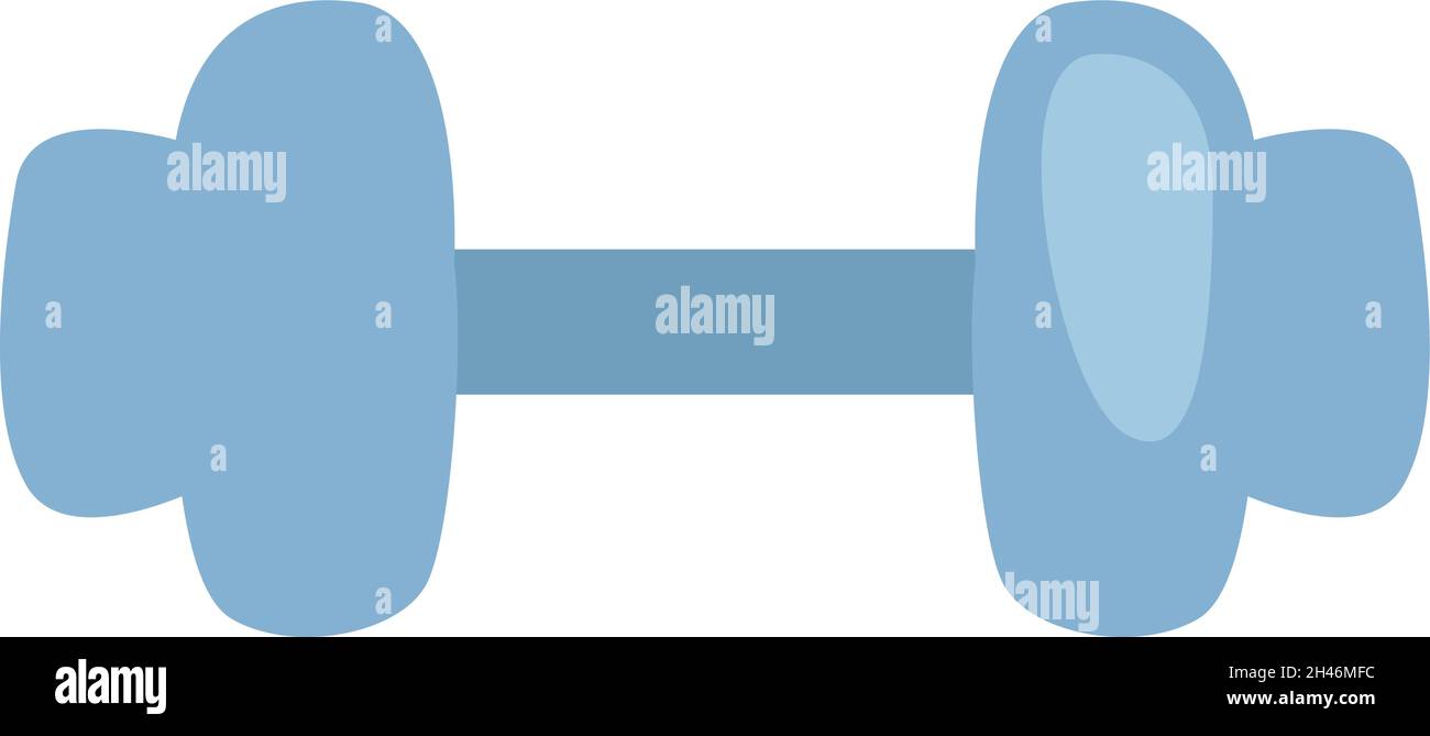 Blaue Fitness-Kurzhantel, Illustration, Vektor, auf weißem Hintergrund. Stock Vektor