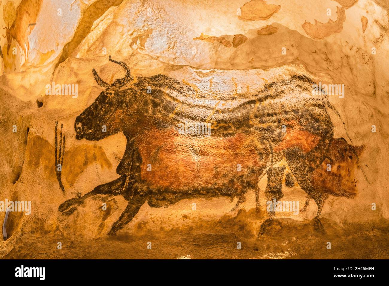 FRANKREICH, MONTIGNAC - LASCAUX, DORDOGNE (24): NENNEN SIE LASCAUX 4 12. OKTOBER 2016. FOTOTOUR DURCH DAS INTEGRALE FAKSIMILE : DER AXIALE TAUCHGANG Stockfoto