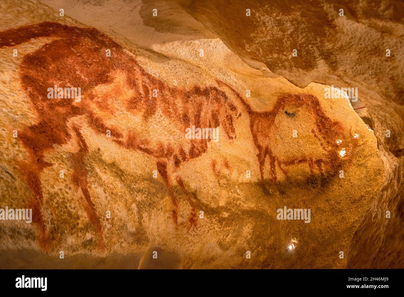 FRANKREICH, MONTIGNAC - LASCAUX, DORDOGNE (24): NENNEN SIE LASCAUX 4 12. OKTOBER 2016. FOTOTOUR DURCH DAS INTEGRALE FAKSIMILE : DER AXIALE TAUCHGANG Stockfoto