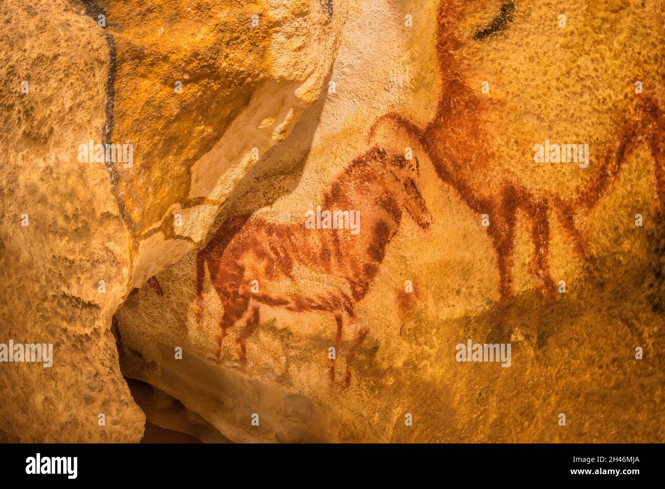 FRANKREICH, MONTIGNAC - LASCAUX, DORDOGNE (24): NENNEN SIE LASCAUX 4 12. OKTOBER 2016. FOTOTOUR DURCH DAS INTEGRALE FAKSIMILE : DER AXIALE TAUCHGANG Stockfoto