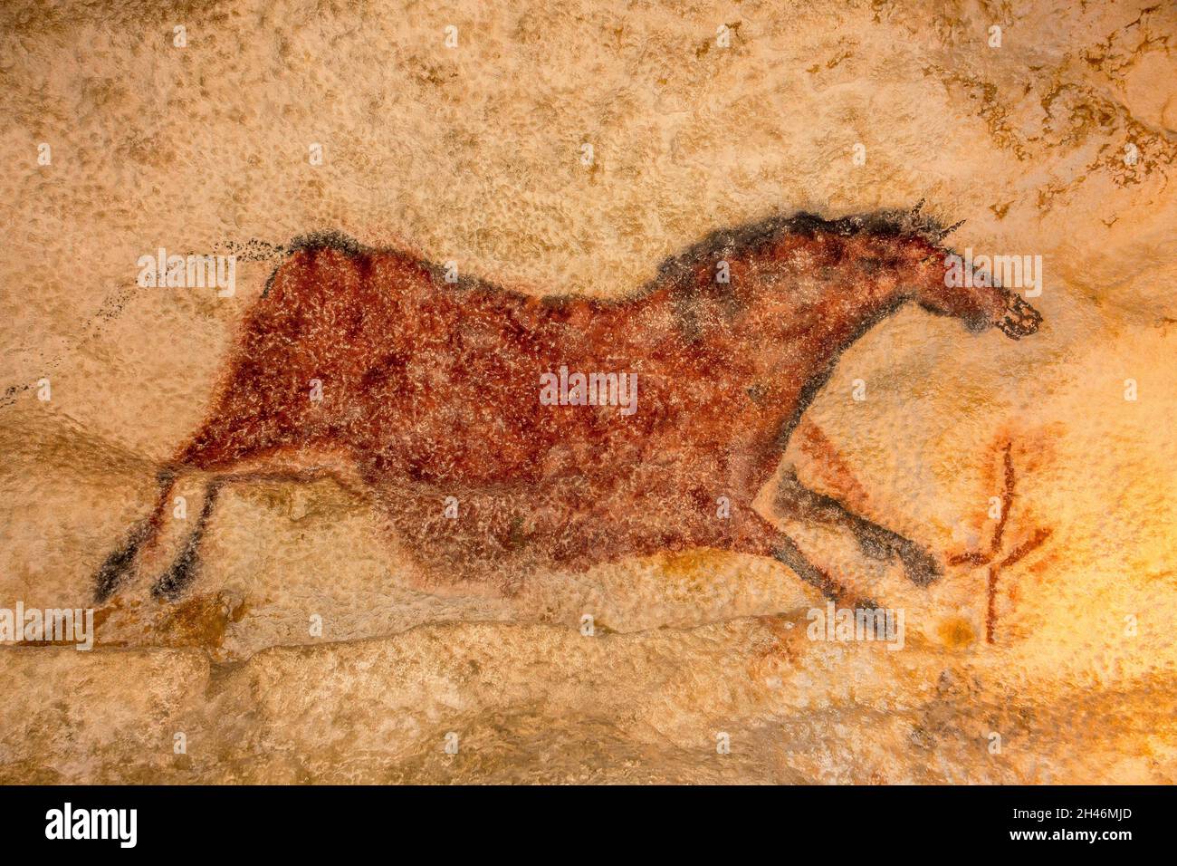 FRANKREICH, MONTIGNAC - LASCAUX, DORDOGNE (24): NENNEN SIE LASCAUX 4 12. OKTOBER 2016. FOTOTOUR DURCH DAS INTEGRALE FAKSIMILE : DER AXIALE TAUCHGANG Stockfoto