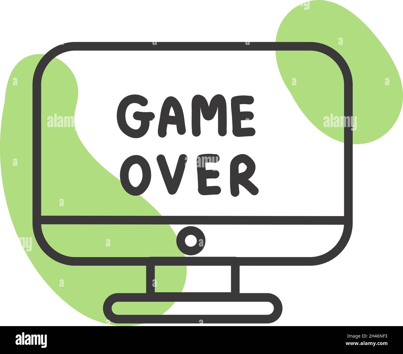 Game Over, Illustration, Vektor, auf weißem Hintergrund. Stock Vektor