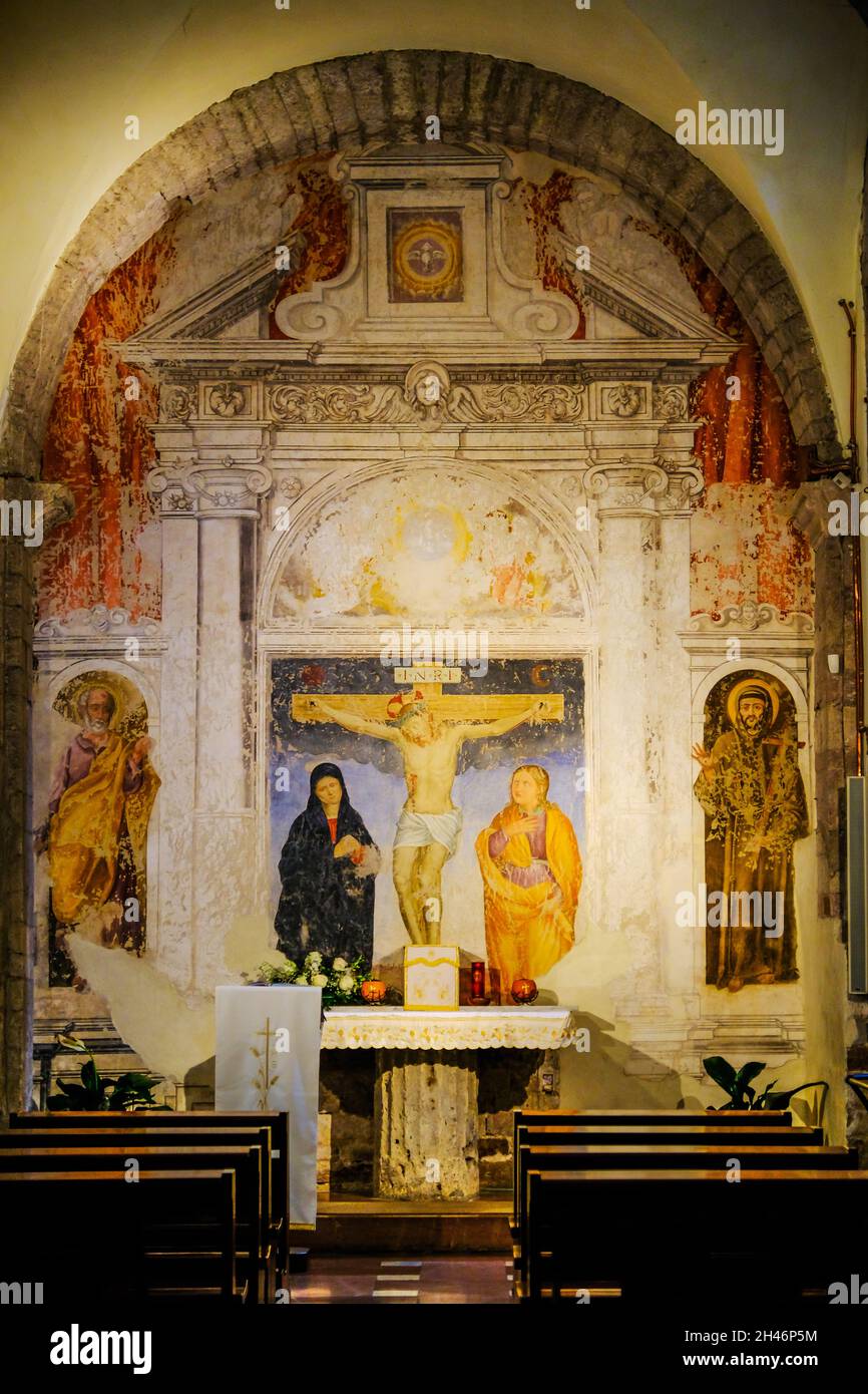 Fresken in der Kirche Santa Maria Maggiore in Assisi Italien Stockfoto