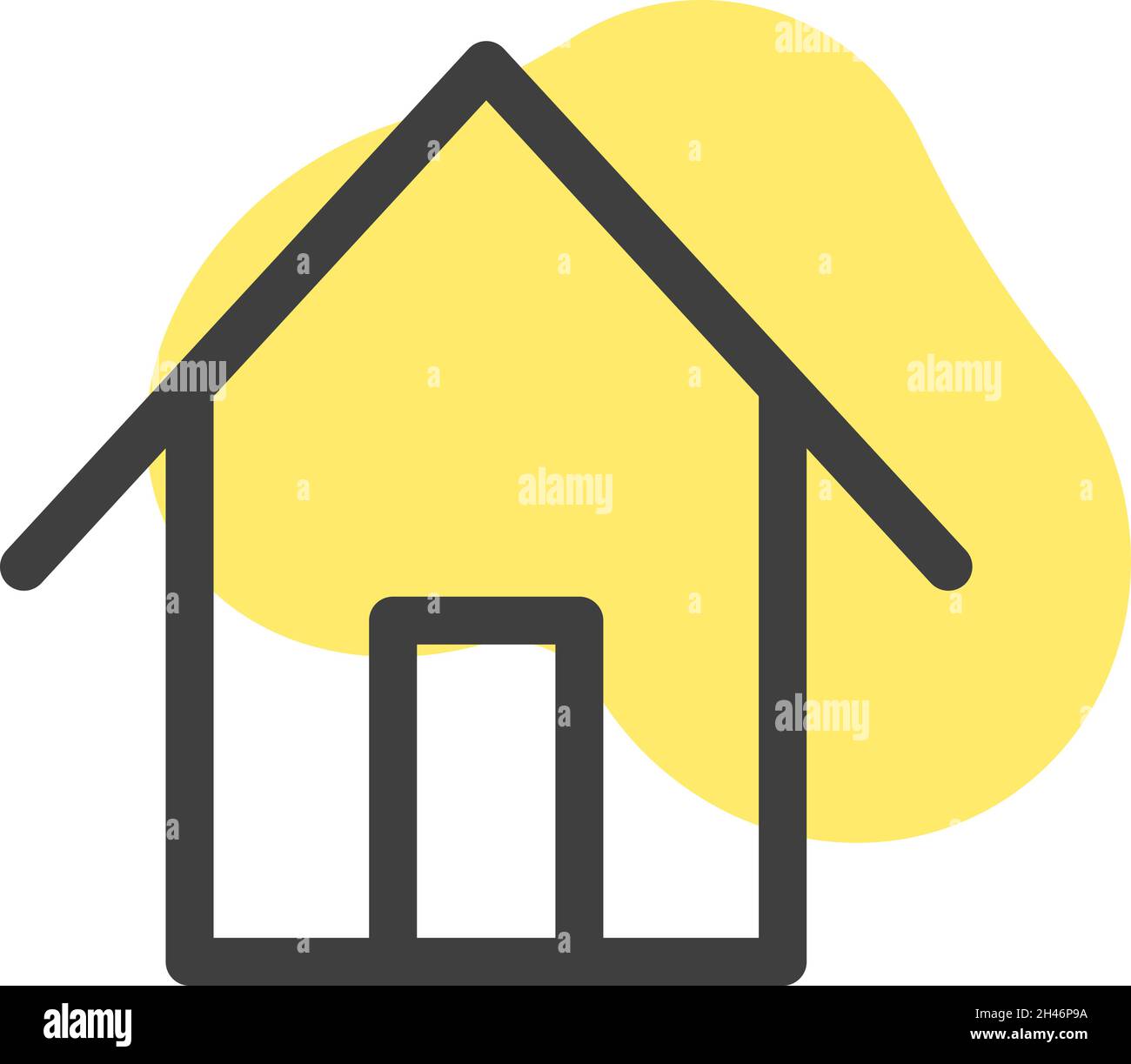 Interface-Haus, Illustration, Vektor, auf weißem Hintergrund. Stock Vektor