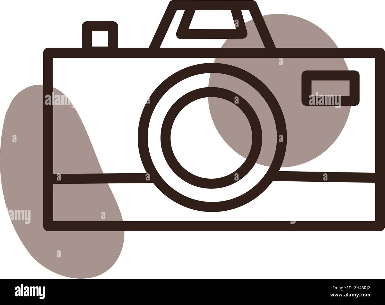 Fotokamera, Illustration, Vektor, auf weißem Hintergrund. Stock Vektor