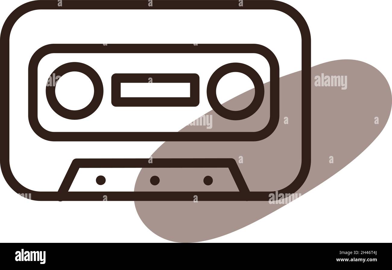 Alte Kassette, Illustration, Vektor, auf weißem Hintergrund. Stock Vektor