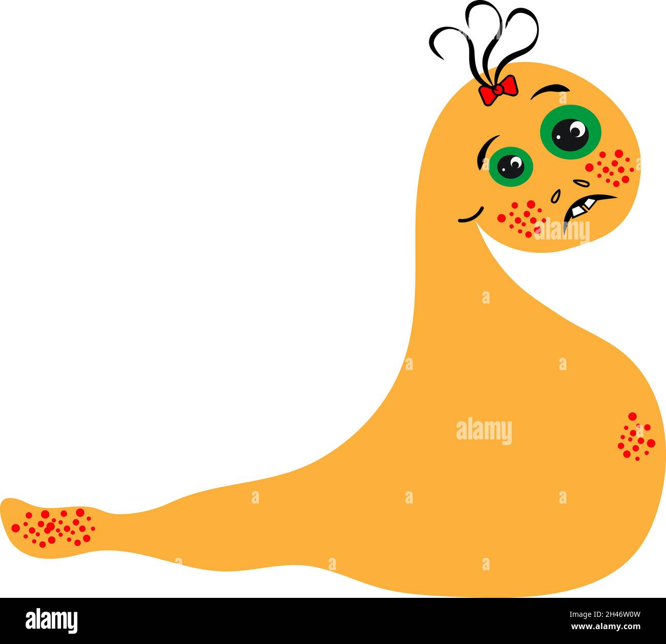 Krankes Monster, Illustration, Vektor, auf weißem Hintergrund. Stock Vektor