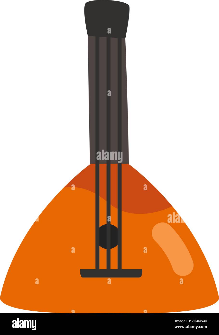 Brauner Balalaika, Illustration, Vektor, auf weißem Hintergrund. Stock Vektor