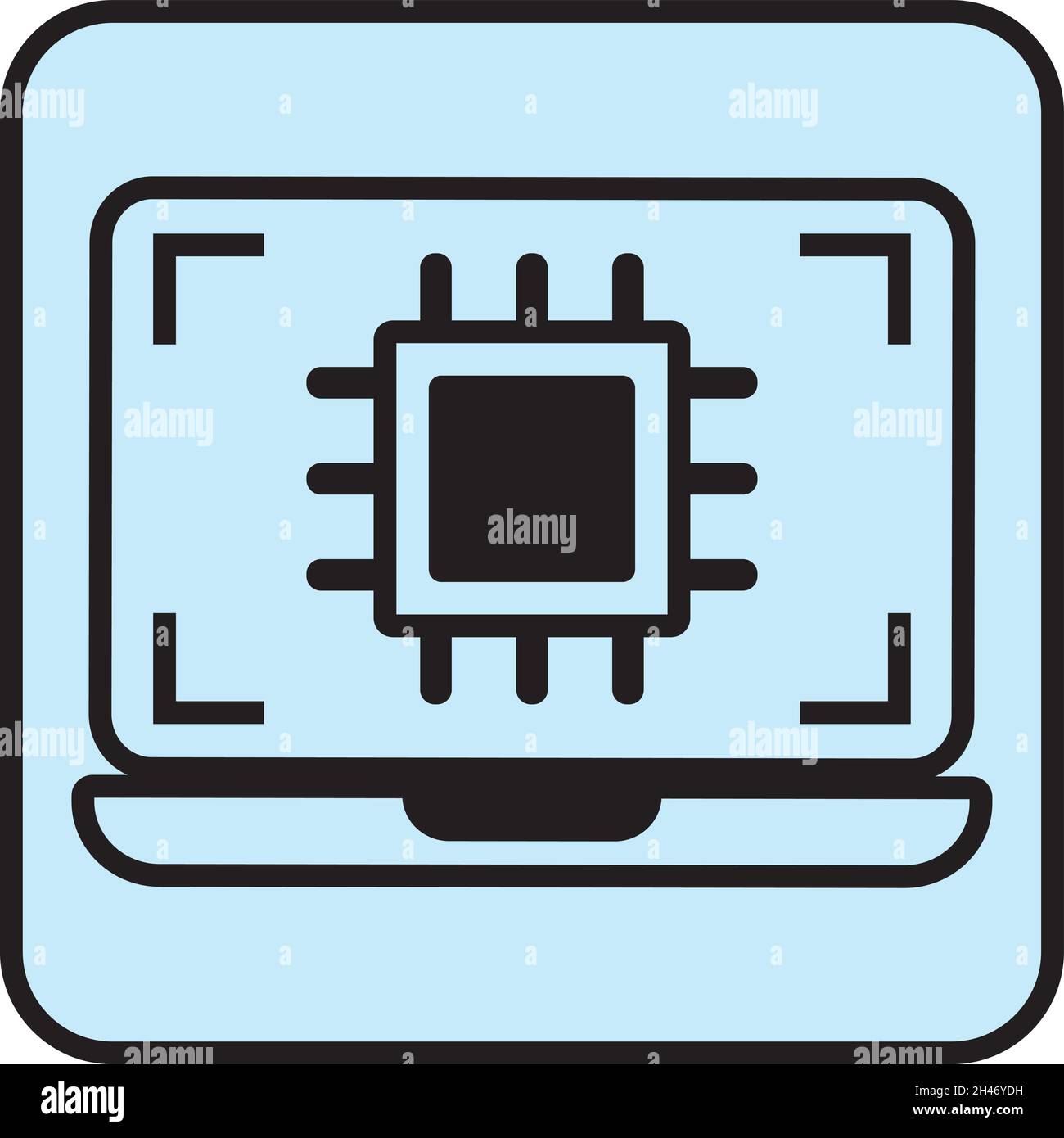 Computerchip, Illustration, Vektor, auf weißem Hintergrund. Stock Vektor