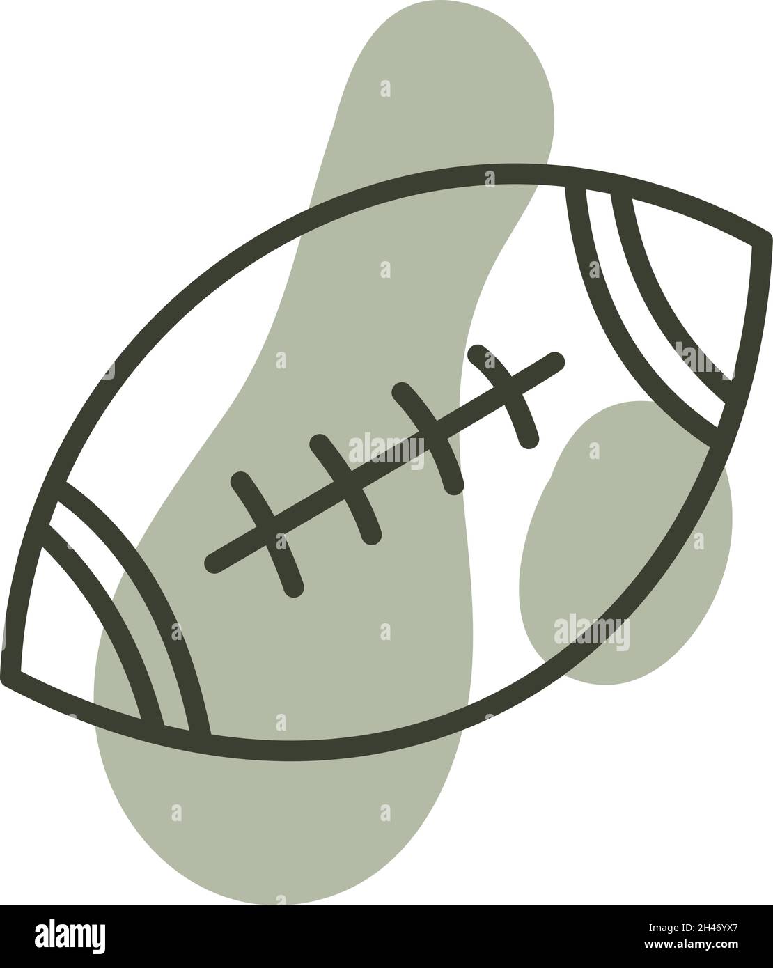 Amerikanischer Schulfußball, Illustration, Vektor, auf weißem Hintergrund. Stock Vektor