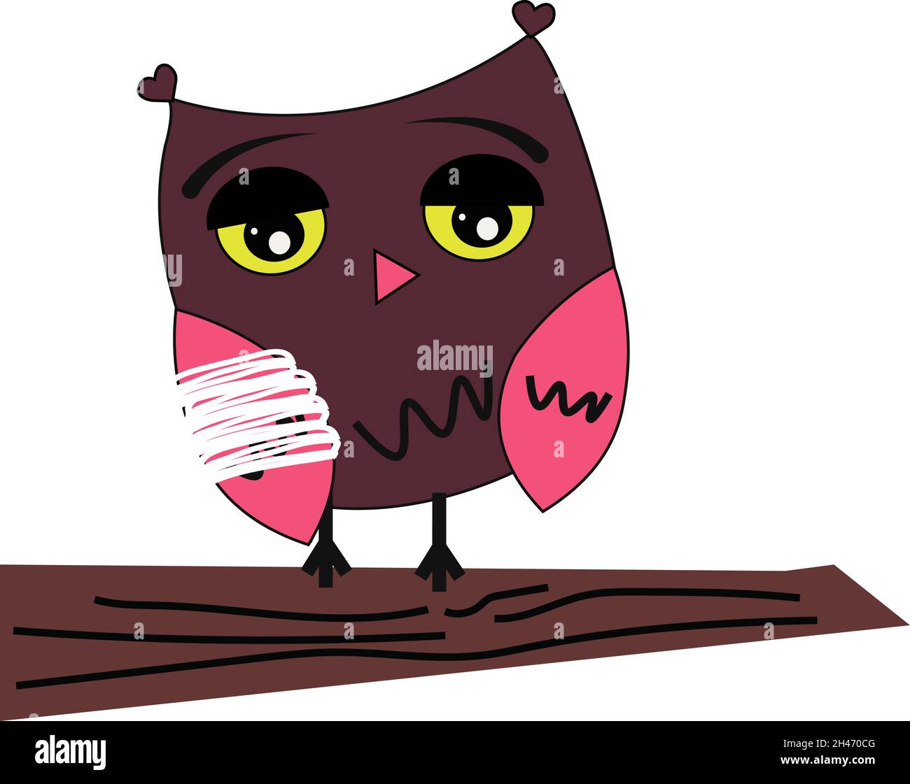 Ill Eule, Illustration, Vektor, auf weißem Hintergrund. Stock Vektor