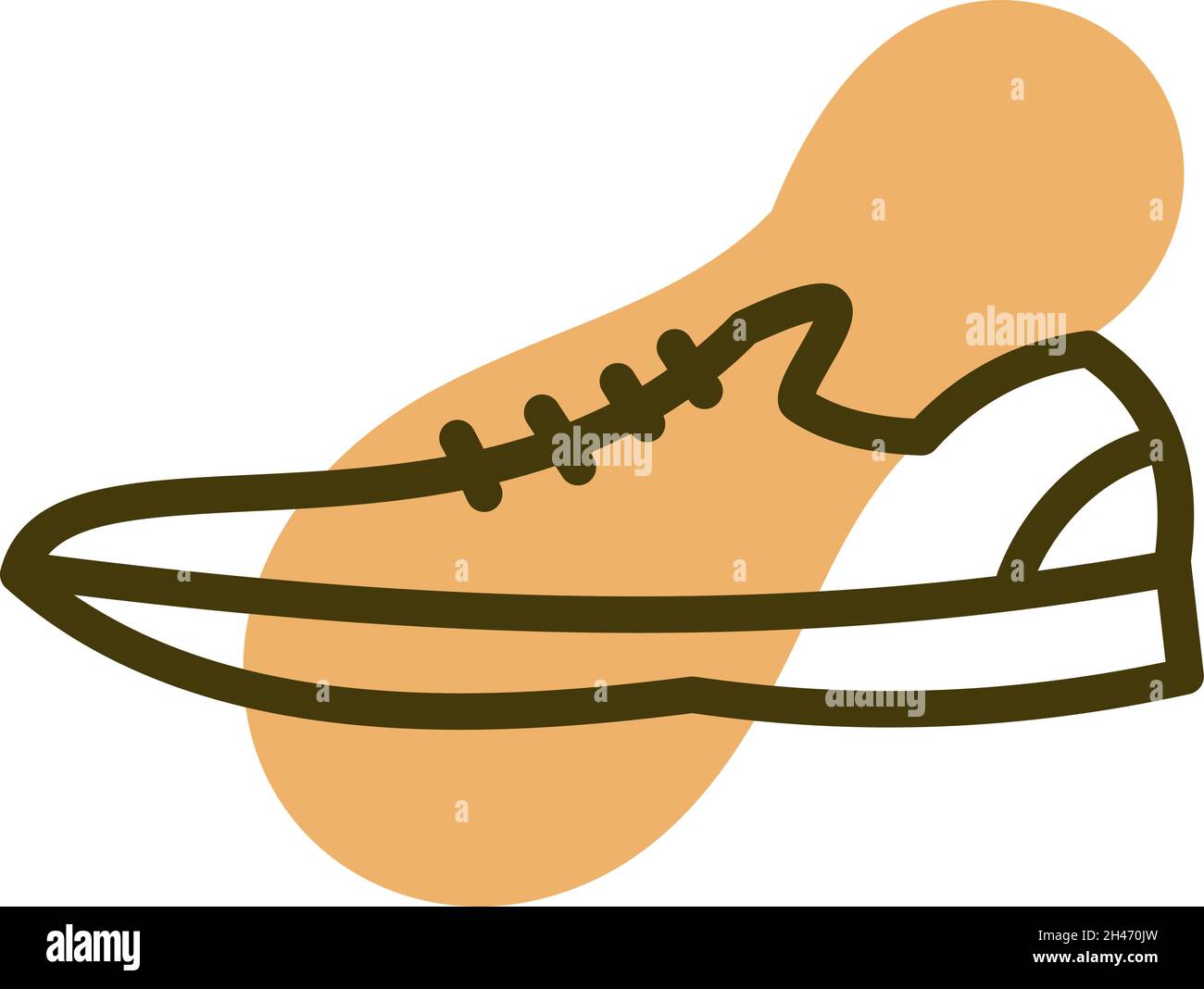Orangefarbene Herrenschuhe, Illustration, Vektor, auf weißem Hintergrund. Stock Vektor