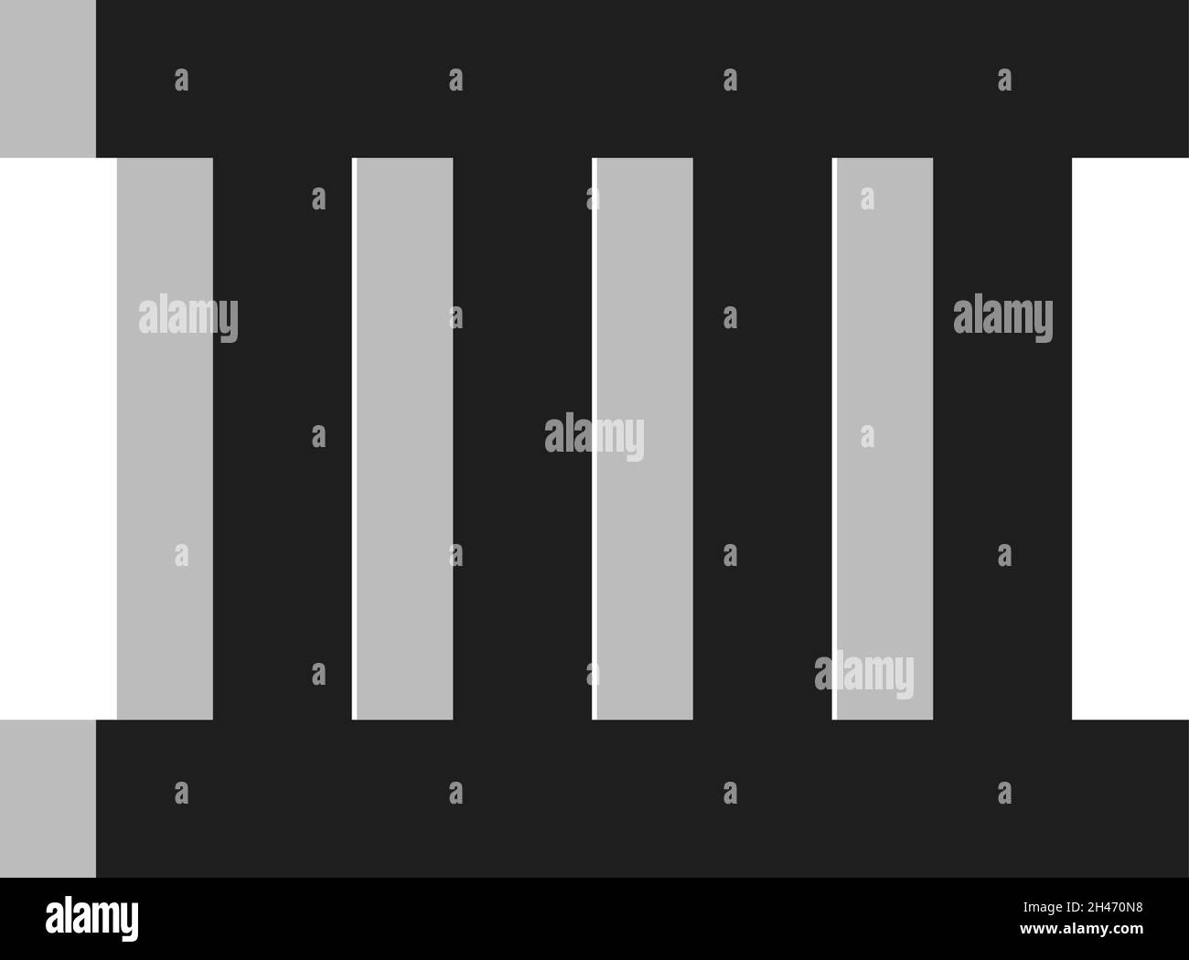Gefängnisstangen, Illustration, Vektor, auf weißem Hintergrund. Stock Vektor