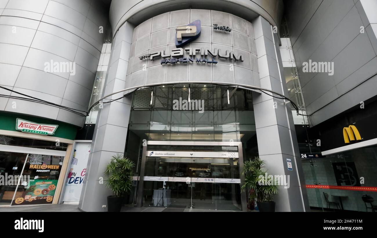 Platinum Fashion Mall Haupteingang Phetchaburi Road, Thanon Phaya Thai, Ratchathewi, Bangkok Thailand Stockfoto