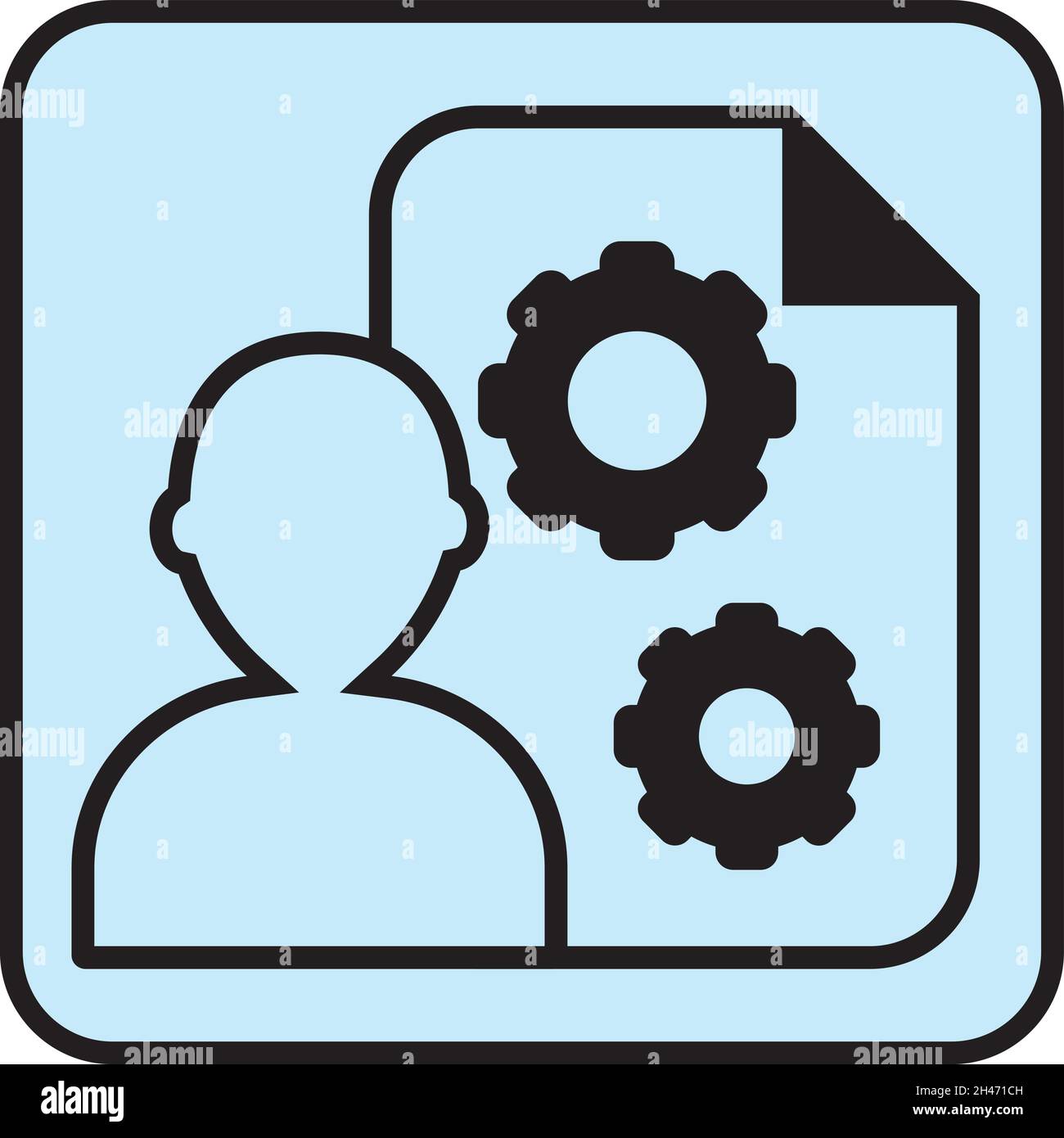 Computerhandyman, Illustration, Vektor, auf weißem Hintergrund. Stock Vektor