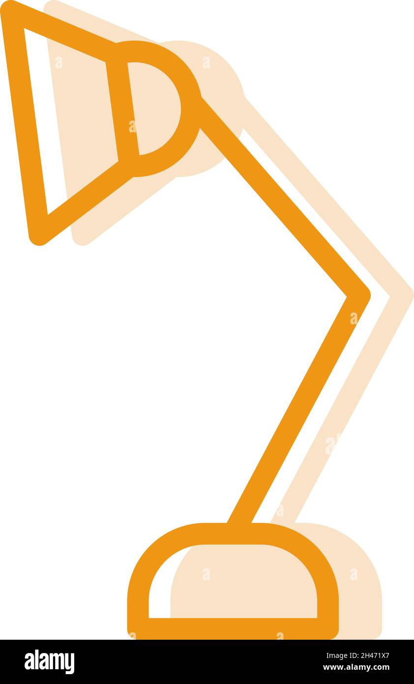Orangefarbene Schullampe, Illustration, Vektor, auf weißem Hintergrund. Stock Vektor