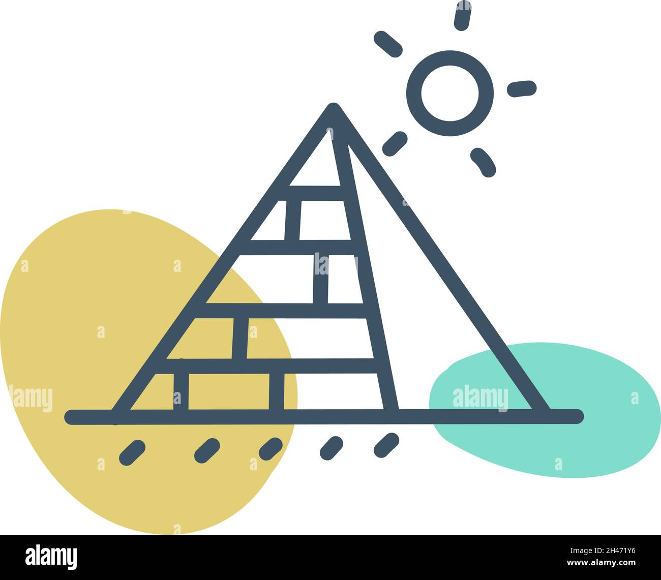 Pyramidenurlaub, Illustration, Vektor, auf weißem Hintergrund. Stock Vektor