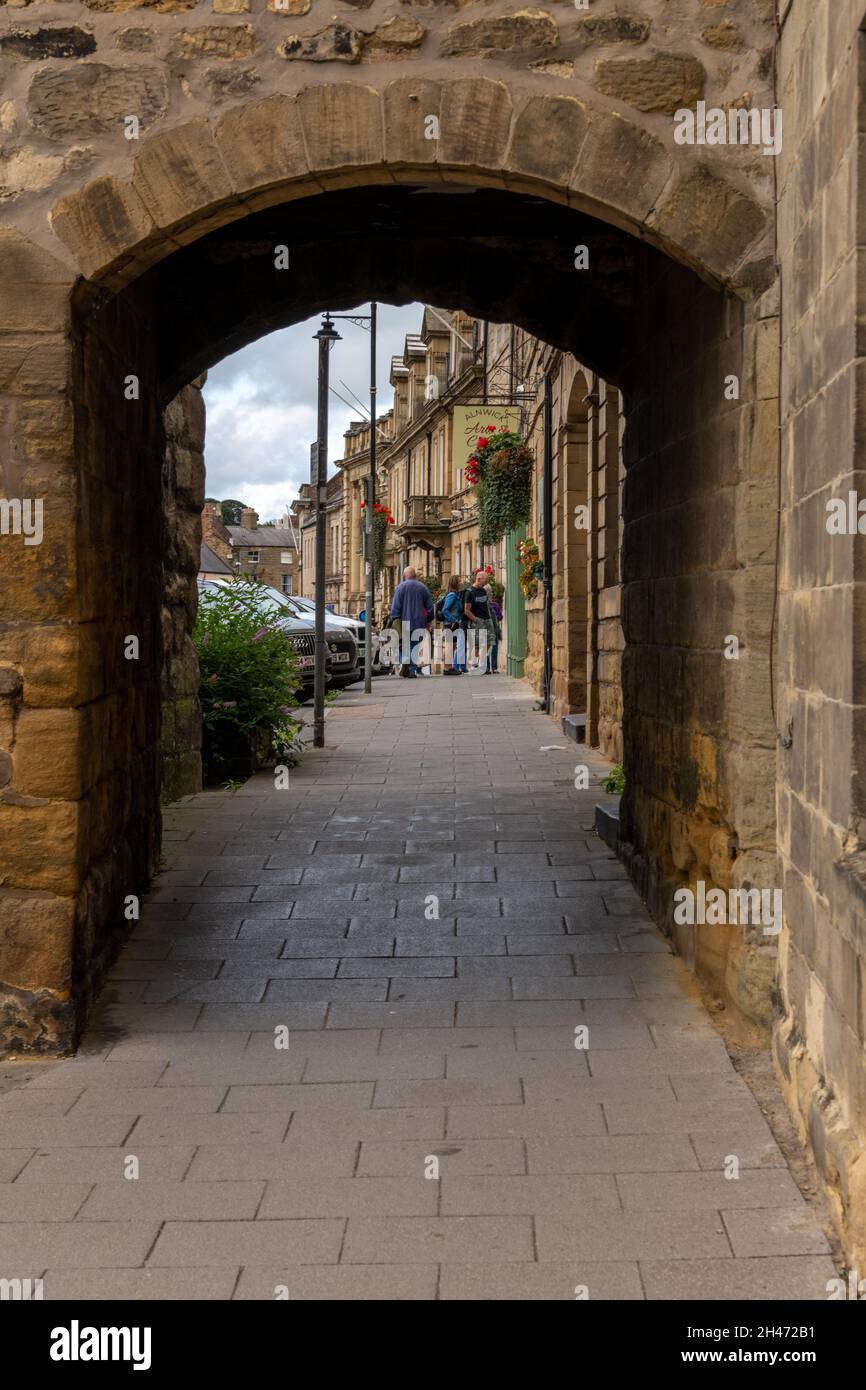 Alnwick Town Walls, Northumberland, Großbritannien Stockfoto