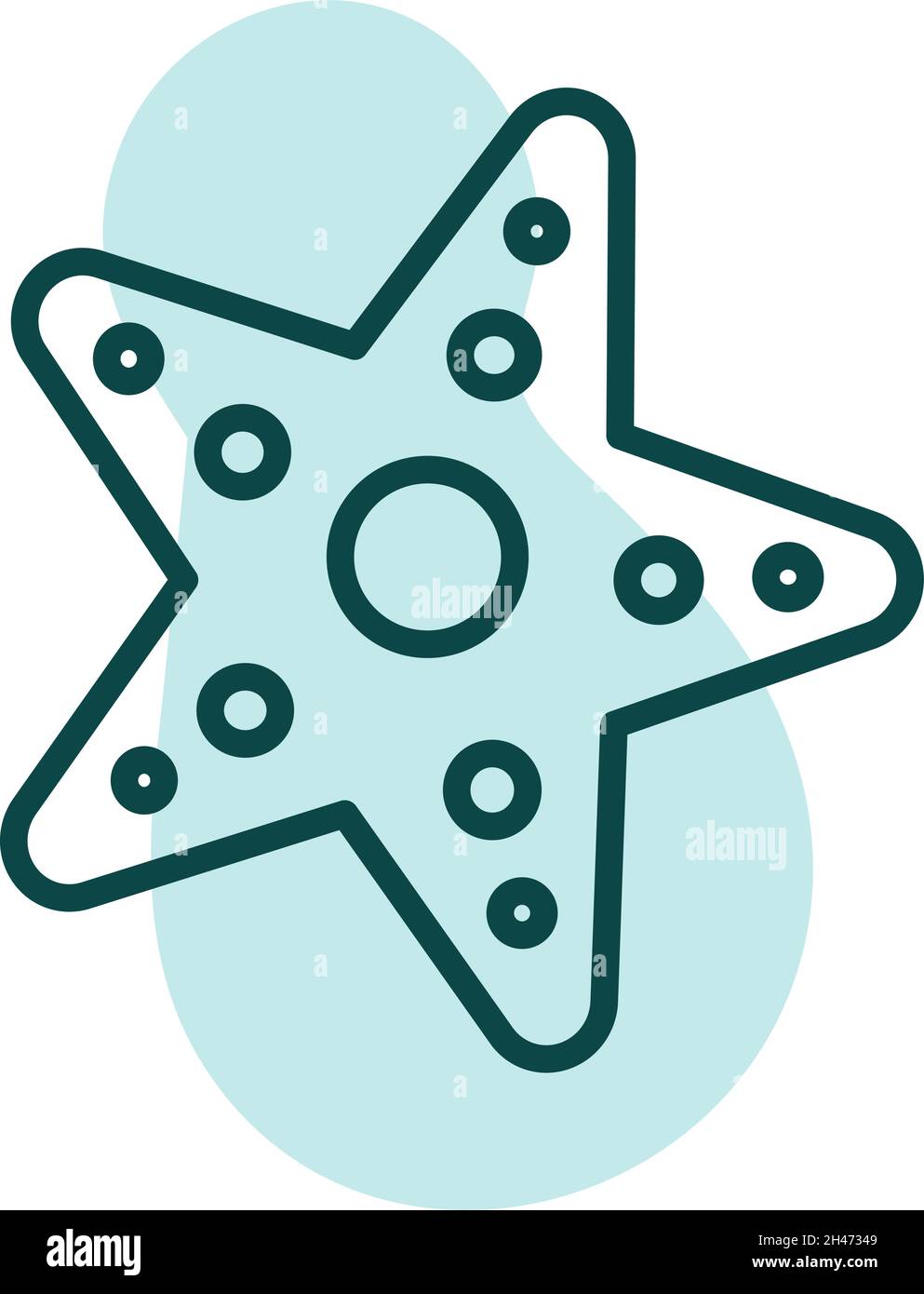 Seesterne, Illustration, Vektor, auf weißem Hintergrund. Stock Vektor