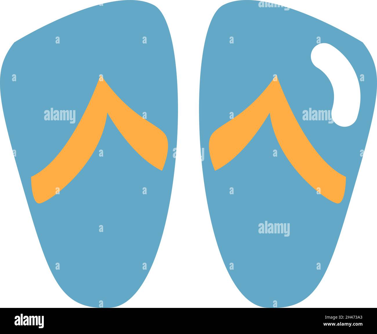 Wasserpark Flip Flops, Illustration, Vektor, auf weißem Hintergrund. Stock Vektor