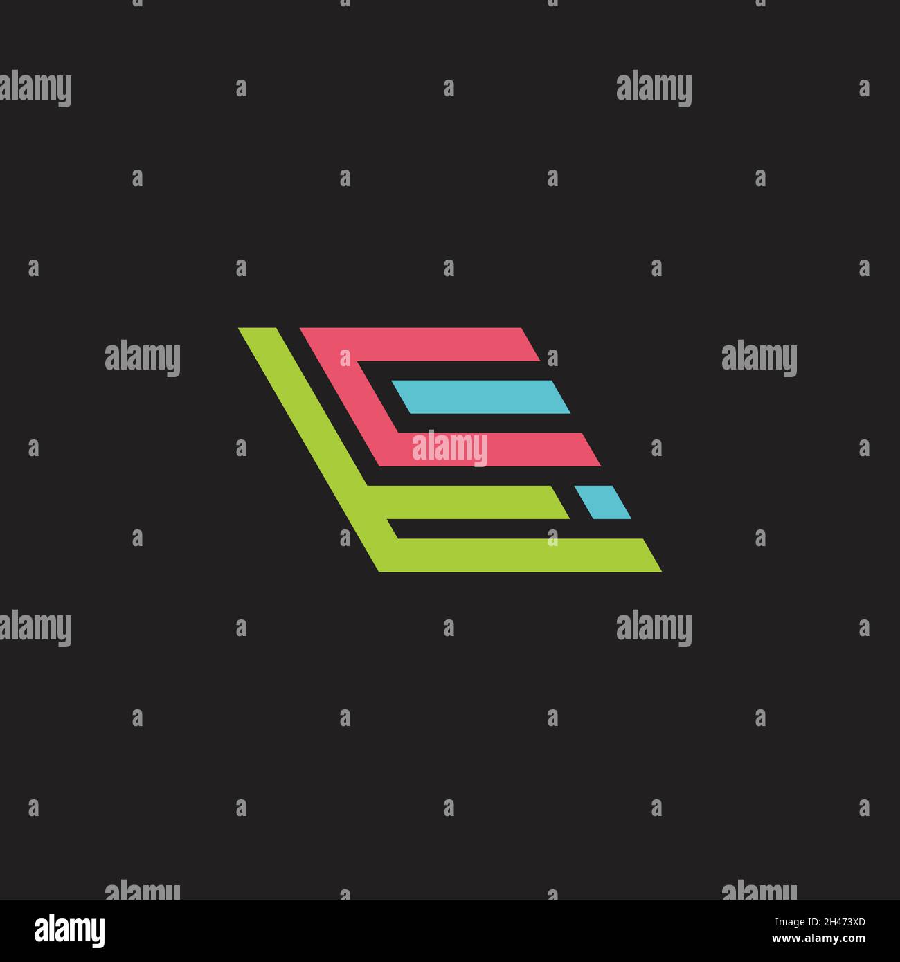 Buchstabe CT bunte schnelle Bewegung Bewegung geometrische Logo Vektor Stock Vektor