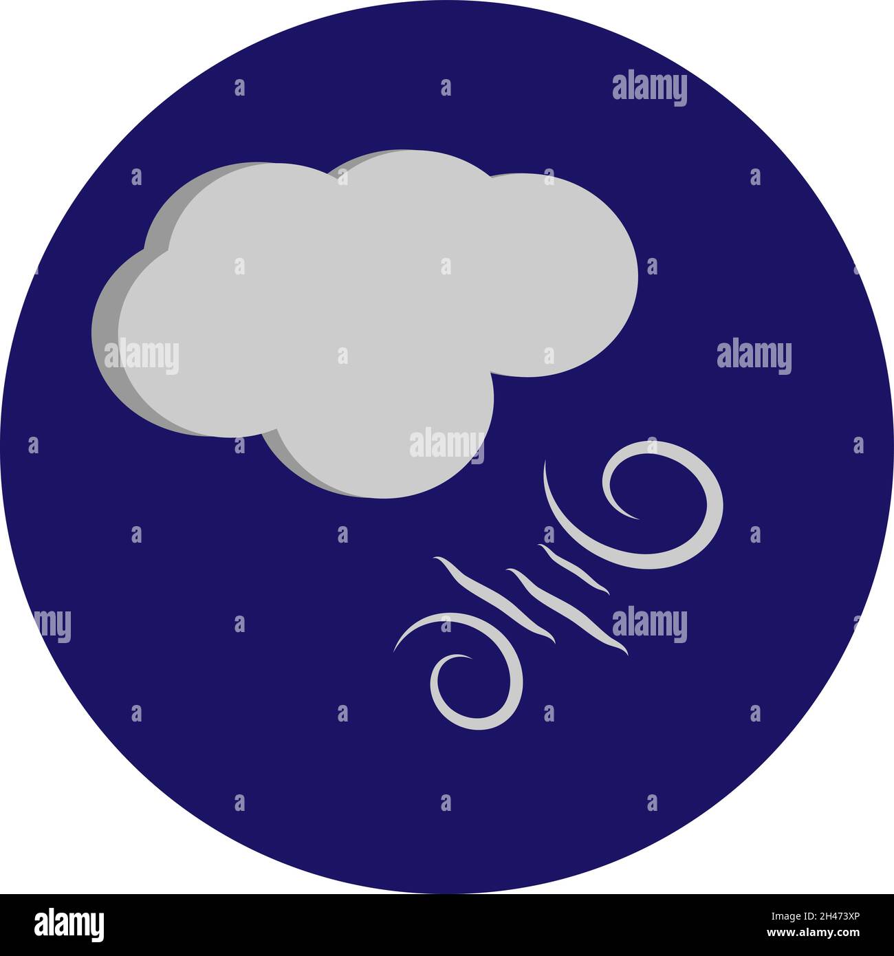 Windiges Wetter, Illustration, Vektor, auf weißem Hintergrund. Stock Vektor